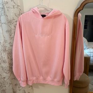 White Fox Pink Hoodie